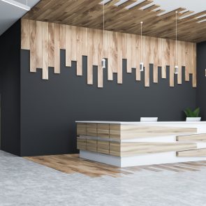 Wooden office hall flooring