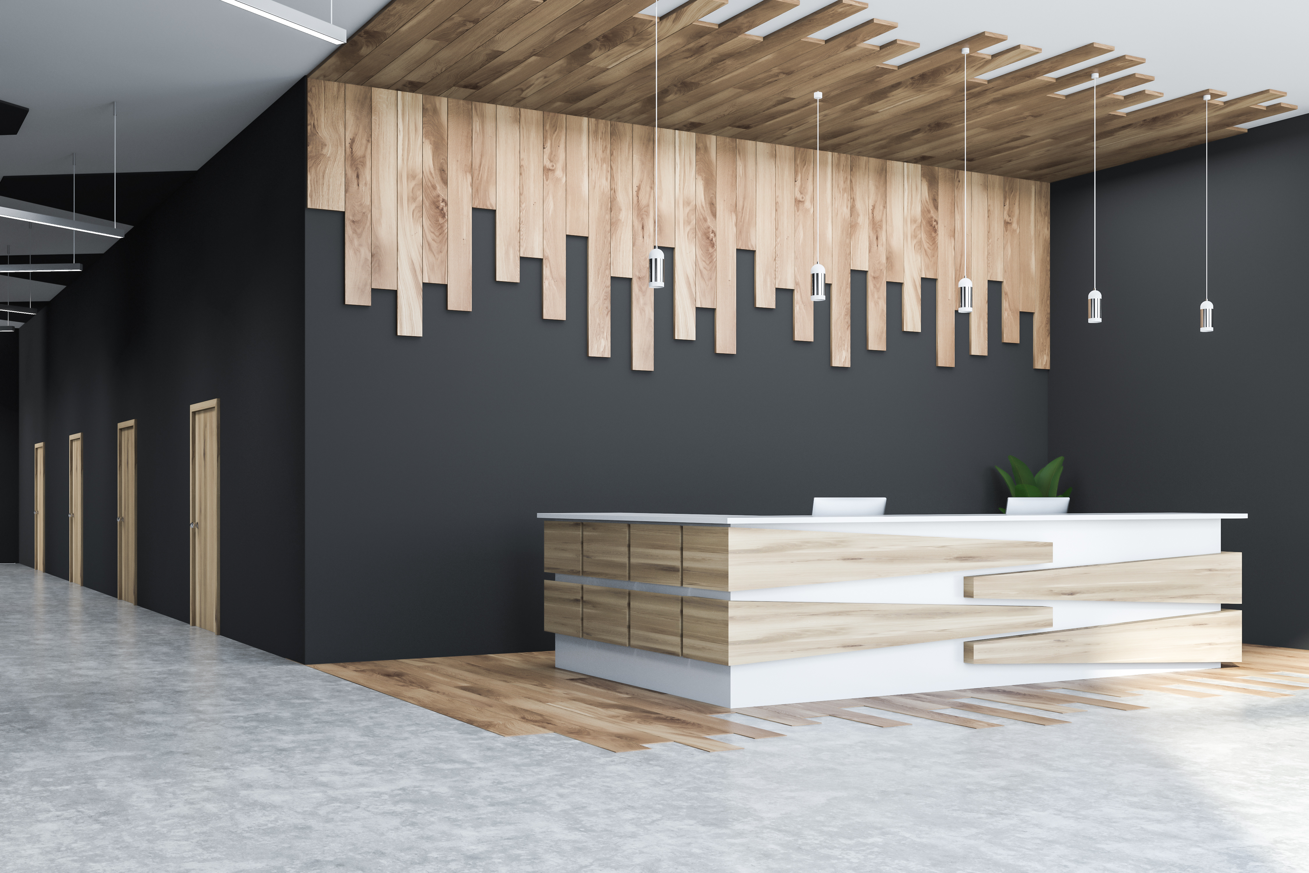 QC Commercial Flooring Milton Keynes | Commercial Flooring Peterborough Wooden office hall flooring