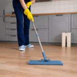 QC Commercial Flooring Milton Keynes | Industrial Flooring: Meeting Heavy-Duty Requirements Wood flooring being cleaned