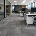 Office hallway with carpet tiles